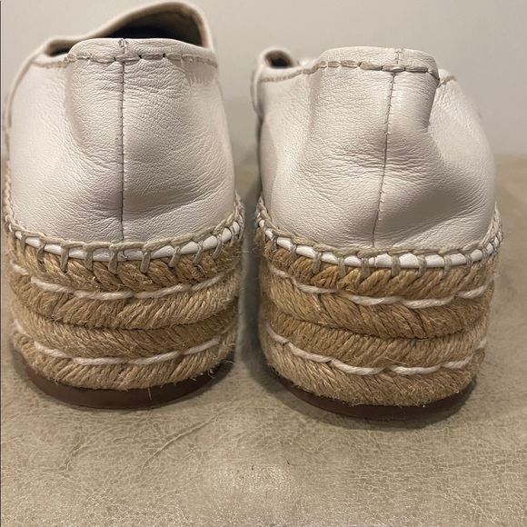 Prada White Leather Espadrille Platform Slip-Ons - Picture 9 of 9